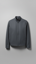 Minimalist racer jacket in slate leather